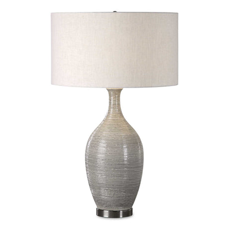 Dinah Textured Table Lamp - Gray / Beige by Uttermost - View 1
