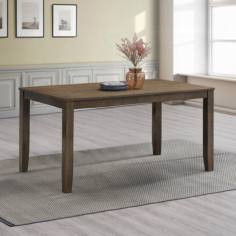Walnut Finish 5pc Dining Set Table and 4 Side Chairs Brown Synthetic Leather Upholstery Solid Rubber Wood Kitchen Furniture - sold by Home Elegance USA