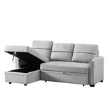 9191 Light gray pull - out storage sofa | Home Elegance USA