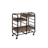 Acme - Vorrik Serving Cart 98410 Black & Walnut Finish