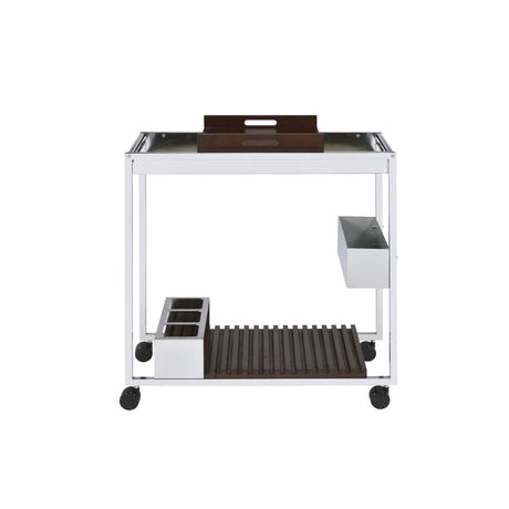 Acme - Lisses Serving Cart 98420 Chrome Finish