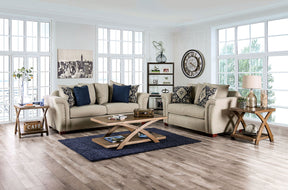 Belsize - Sofa & Loveseat - Beige / Navy