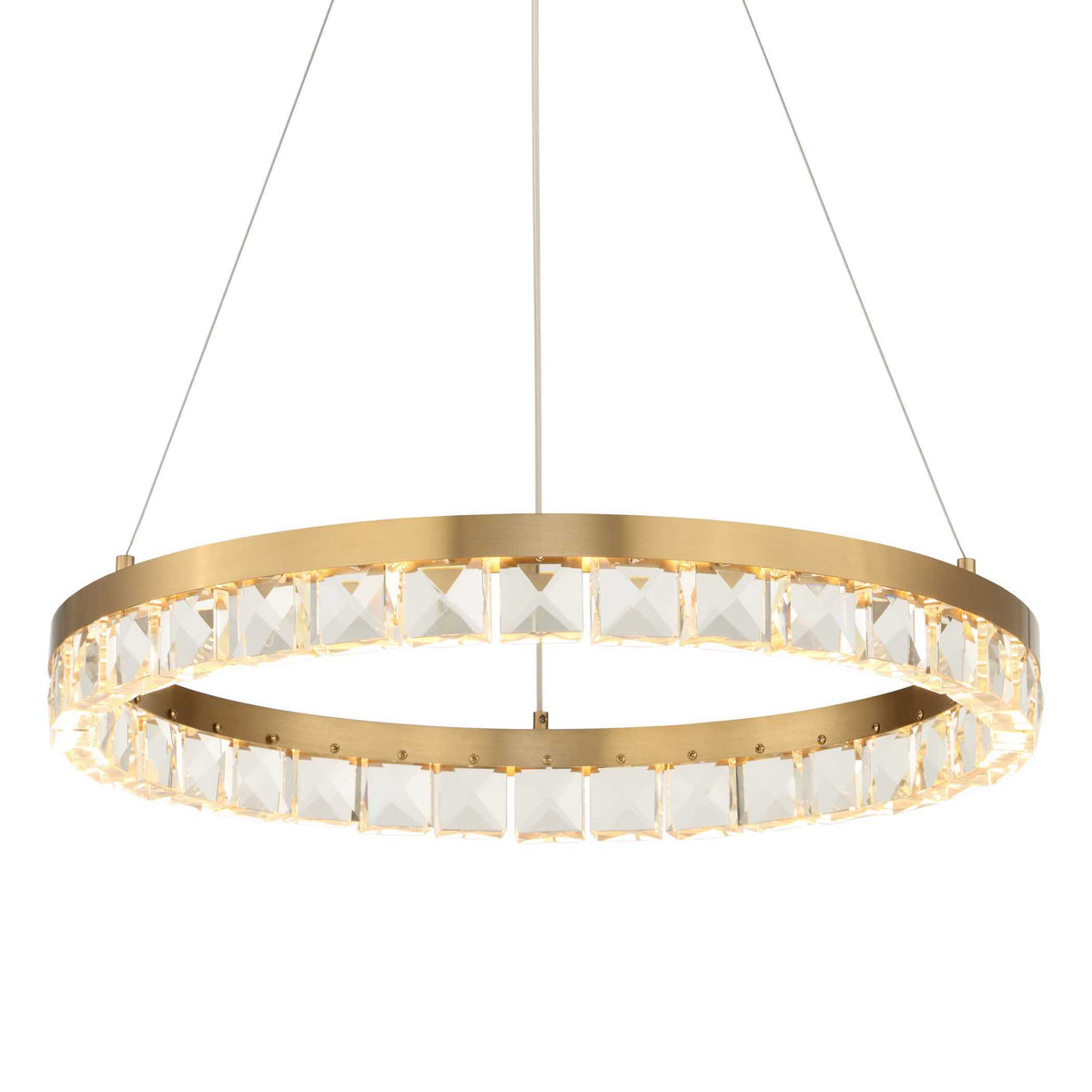 Segovia Round Crystal LED Chandelier - Gold by Uttermost - View 1