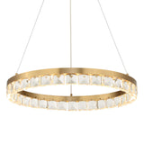 Segovia Round Crystal LED Chandelier - Gold by Uttermost - View 1