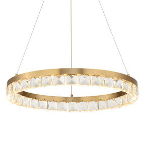 Segovia Round Crystal LED Chandelier - Gold by Uttermost - View 1