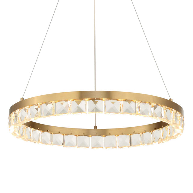 Segovia Round Crystal LED Chandelier - Gold by Uttermost - View 1