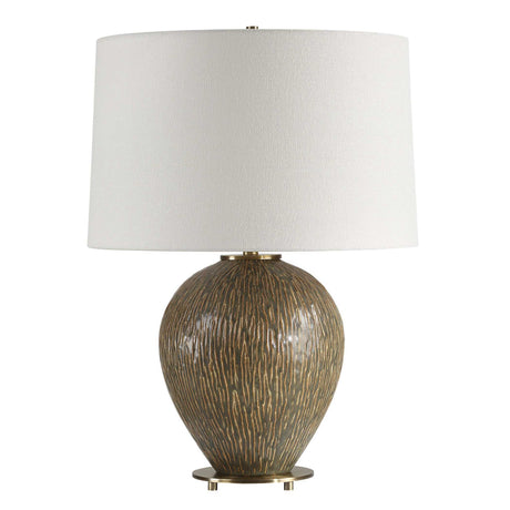 Rya Ceramic Table Lamp - Dark Brown by Uttermost - View 4