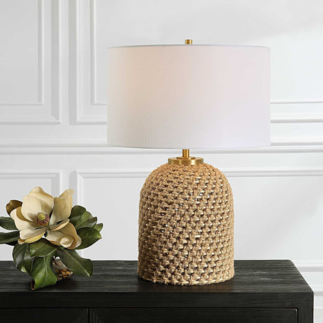 Kendari Rope & Rattan Table Lamp - Yellow by Uttermost - View 2