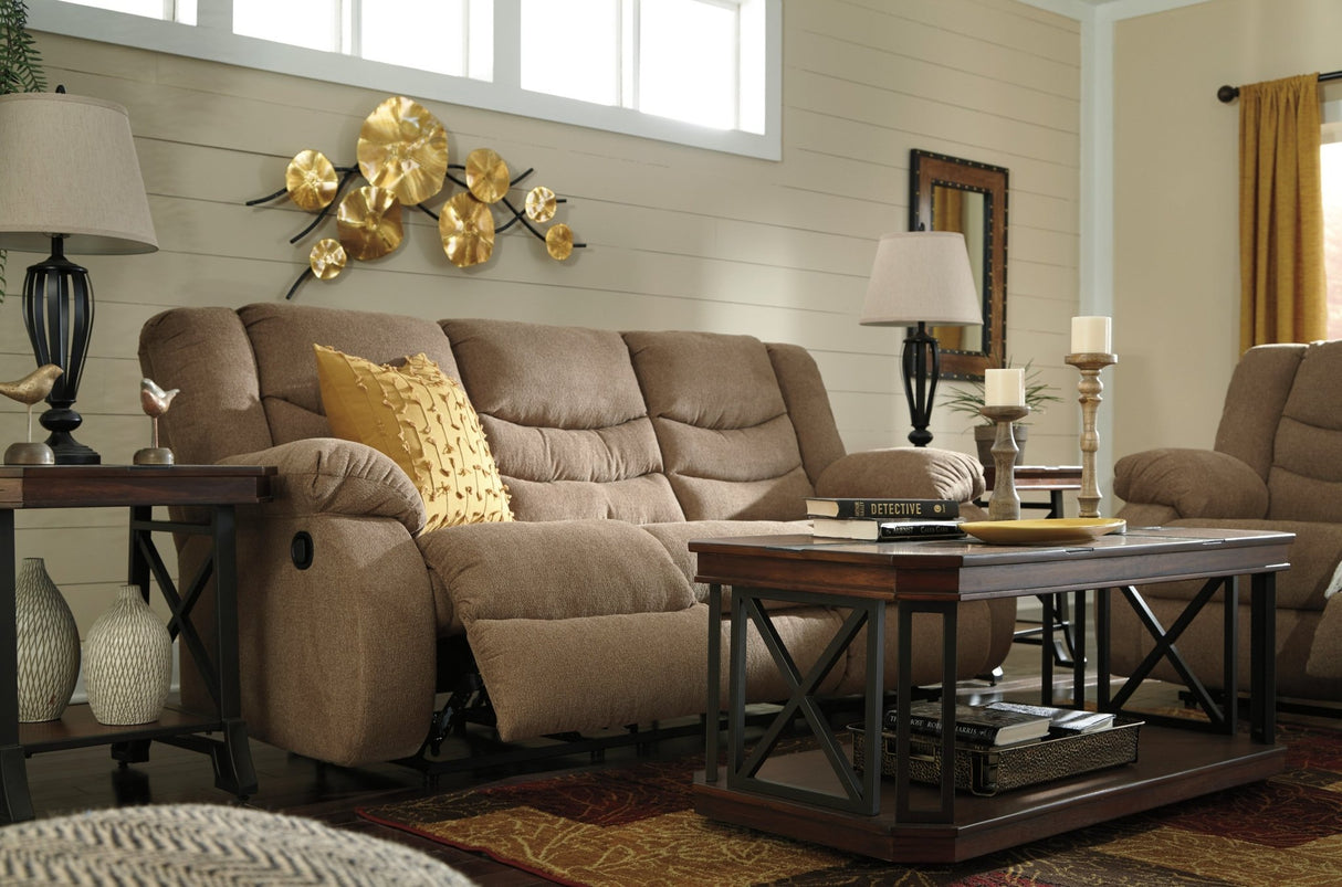 Ashley Mocha Tulen Reclining Sofa - Chenille | Home Elegance USA