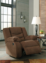 Ashley Chocolate Tulen Rocker Recliner - Chenille | Home Elegance USA