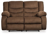 Ashley Chocolate Tulen Reclining Loveseat - Chenille | Home Elegance USA