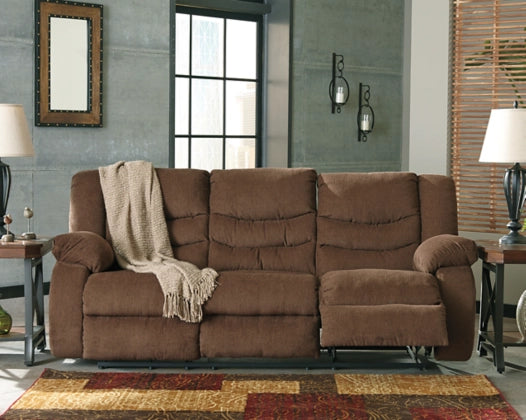 Chocolate Tulen Reclining Sofa - Chenille | Ashley