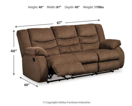 Chocolate Tulen Reclining Sofa - Chenille | Ashley