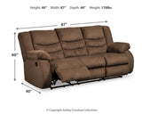 Chocolate Tulen Reclining Sofa - Chenille | Ashley - Home Elegance USA