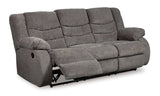 Ashley Gray Tulen Reclining Sofa - Chenille | Home Elegance USA