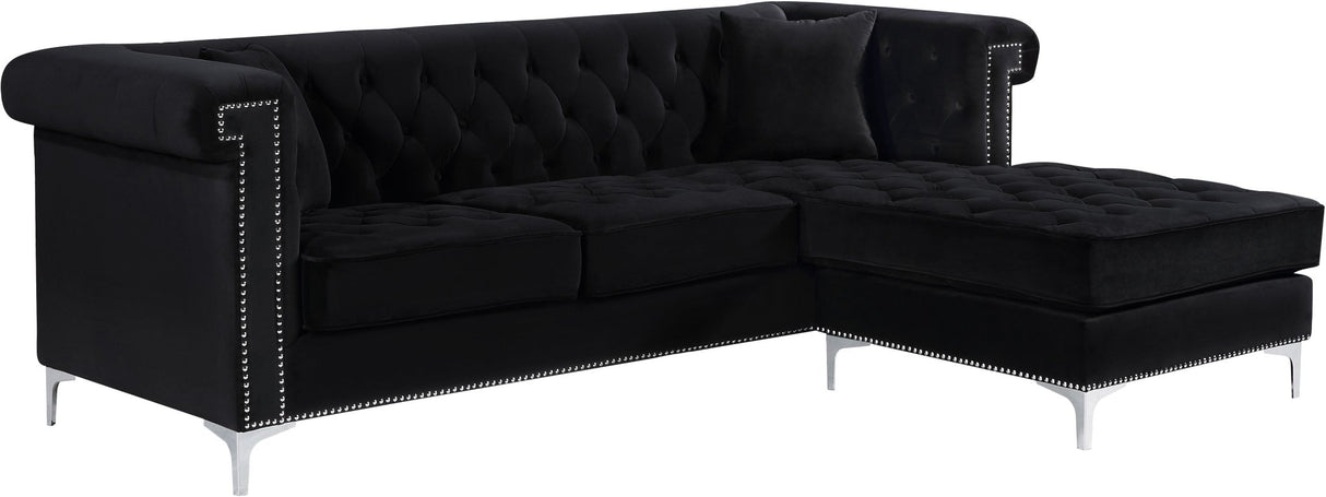 Damian - 2 Piece Reversible Sectional - 608Black - Sectional - Home Elegance USA - 3