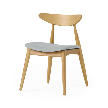 5-Piece Dining Set, 1 Table + 4 Chairs, Rubberwood Frame, Ergonomic Chairs & Faux Wood Table, Beige+Natural+White Oak - sold by Home Elegance USA