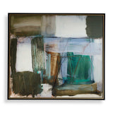 Green Fields Framed Abstract Canvas - Blue / Green by Uttermost - View 1