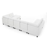 U shape Modular Sectional Sofa,DIY Combination,includes Two Single Chair ,Two Corner and Two Ottoman,Ivory Chenille - Home Elegance USA