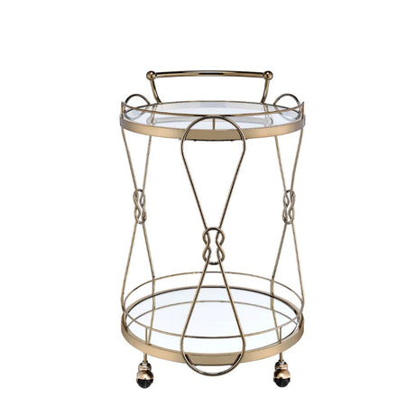 Acme - Zekera Serving Cart 98940 Champagne Finish