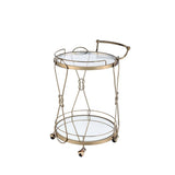 Acme - Zekera Serving Cart 98940 Champagne Finish