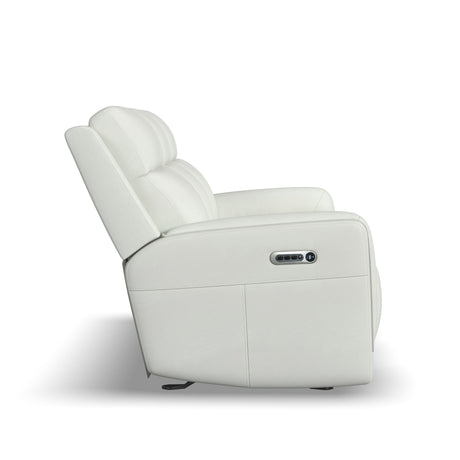 Alister Power Gliding Sofa With Power Headrests & Lumbar - Porcelain | Flexsteel