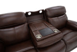 Walker Power Reclining Sofa With Console, Power Headrest & Lumbar - Dark Brown | Flexsteel