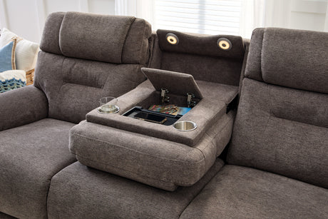 Zecliner Zofa Power Sleep Sofa With Power Headrests & Lumbar - Umber Gray | Flexsteel
