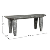 Fade To Black Wood Bench - Black / White by Uttermost - View 9