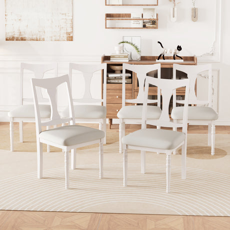 7-Piece Dining Table Set, 60inch to 78inch Extendable Wood Dining Table with Removable Leaf, Kitchen Table Set with 6 Upholstered Side Chair, Dining Table Set for 6 - sold by Home Elegance USA