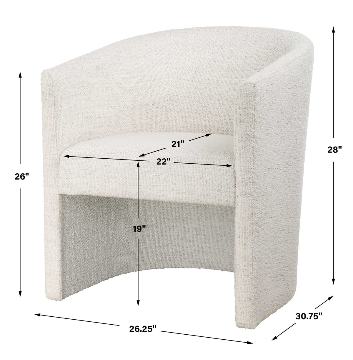 Encompass White Fabric Dining Chair by Uttermost - View 9