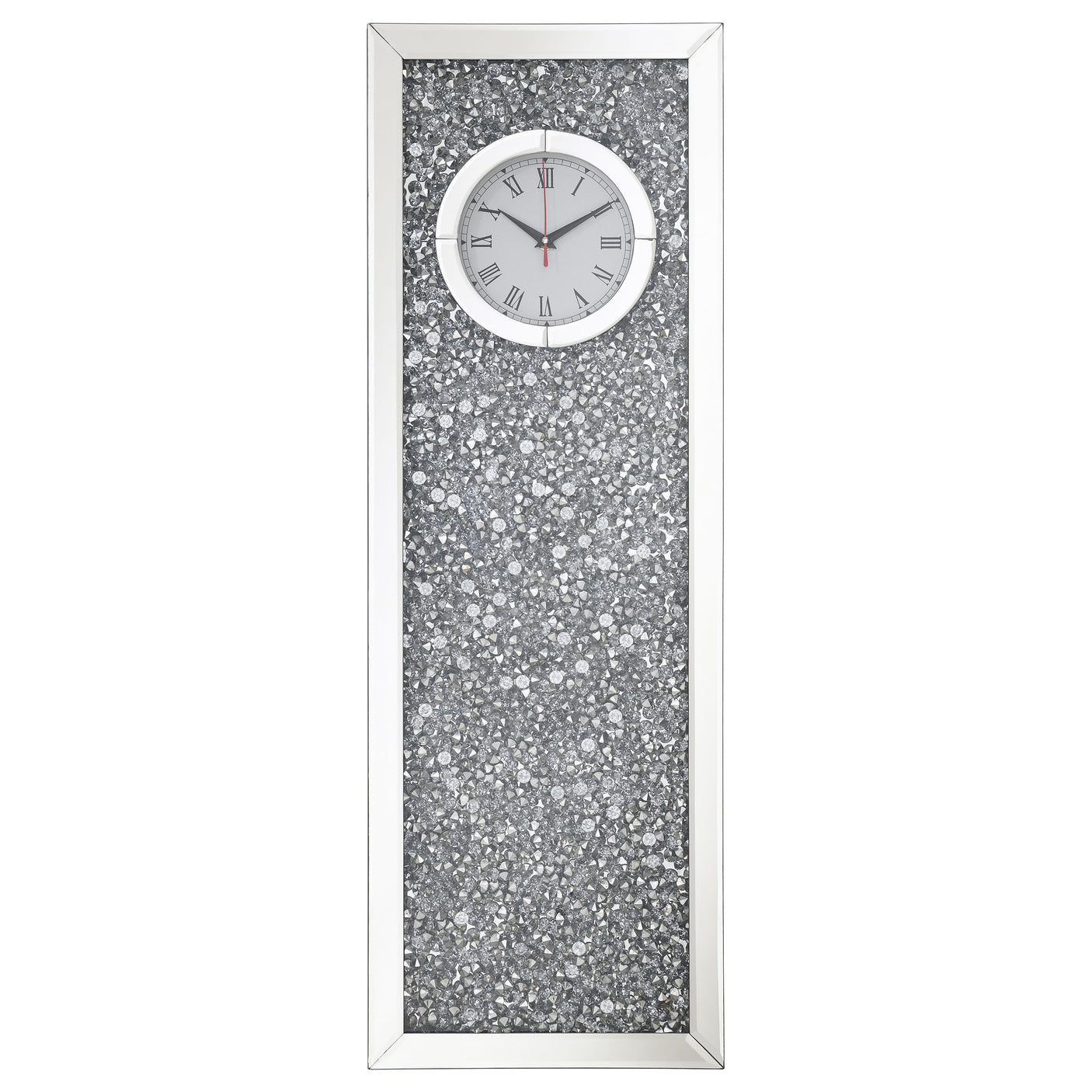Wall Clock - Minette Crystal Inlay Rectangle Clock Mirror