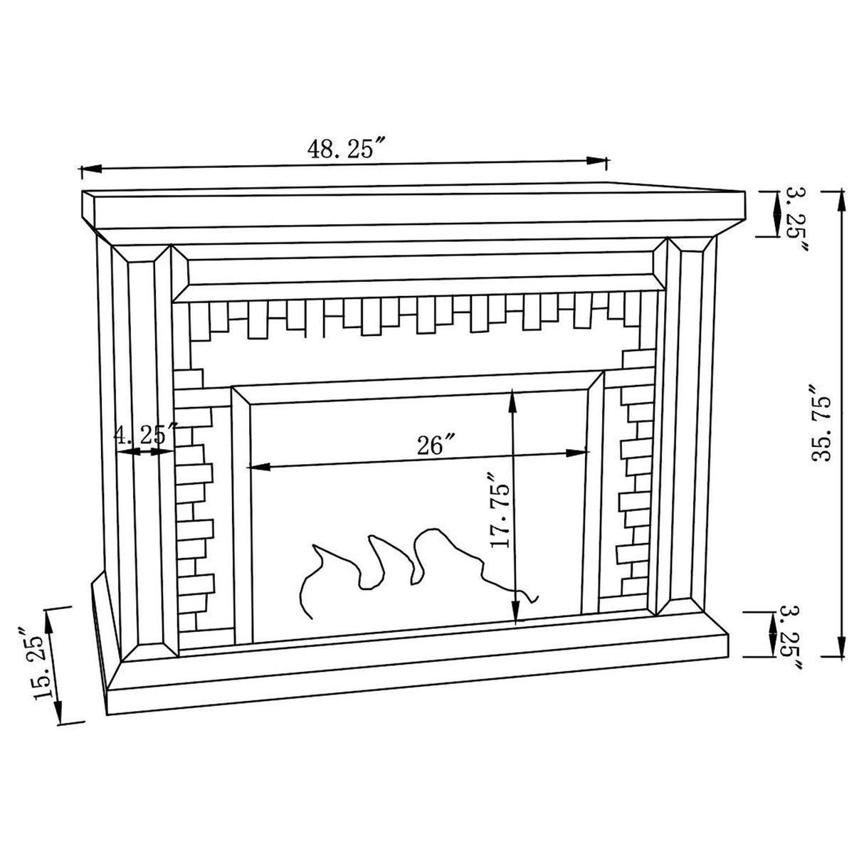 Electric Fireplace - Gilmore Rectangular Freestanding Fireplace Mirror