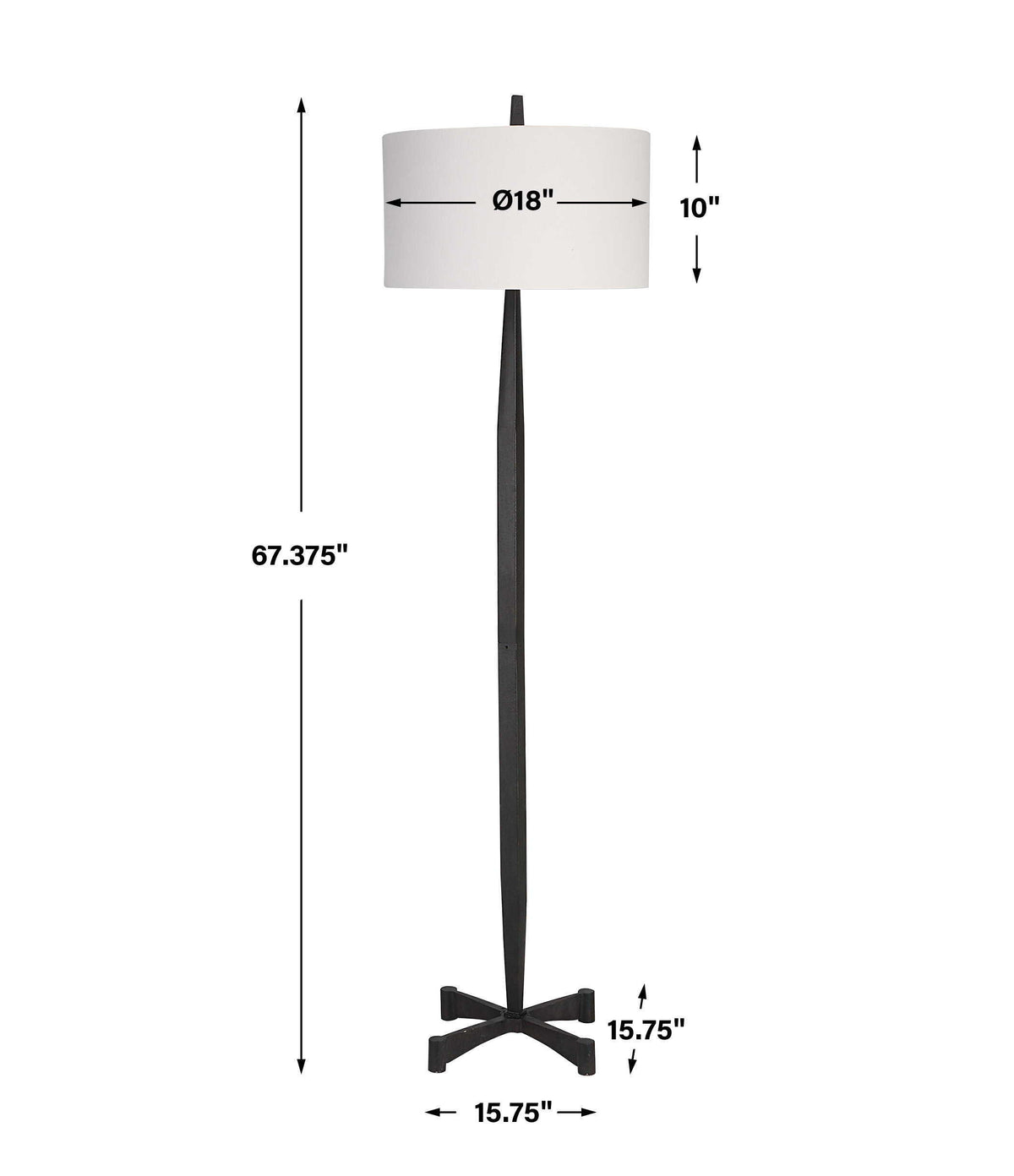 Counteract Rust Metal Floor Lamp - Black by Uttermost - View 8