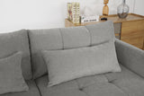 113.3" Convertible Sectional Sofa Couch 3 - Seat L - Shaped Sofa with Movable Ottoman and USB for Apartment, Living Room, Bedroom, Grey - SG000880AAE - image - 40