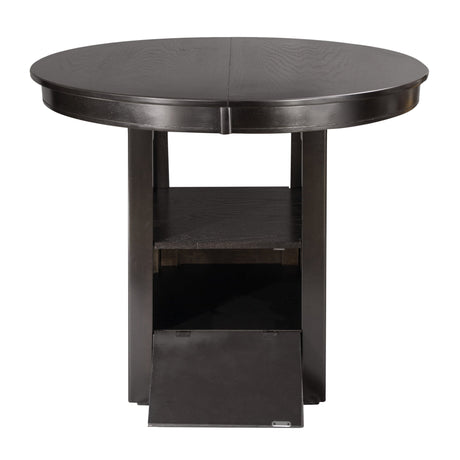 Dark Cherry Finish Counter Height 1pc Dining Table w Extension Leaf and Storage Base Traditional Design Dining Room Furniture - B01167864 - Home Elegance USA - 5