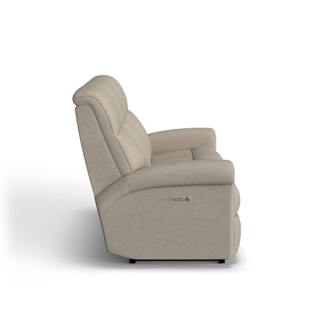 Davis Transitional Fabric Power Reclining Sofa With Power Headrests | Flexsteel