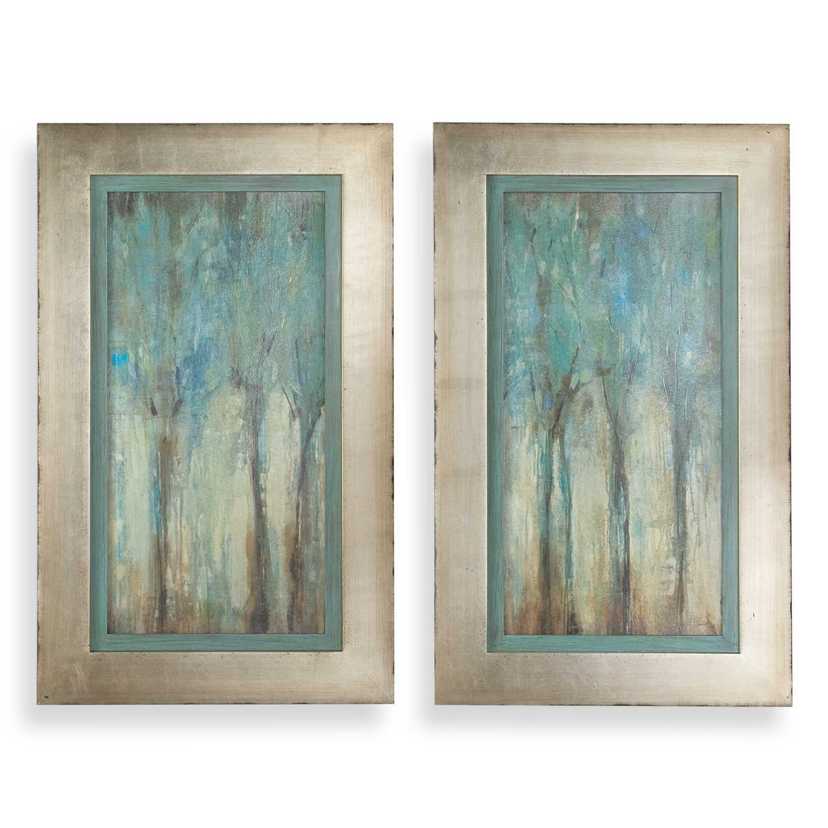Whispering Wind Framed Art (Set of 2) - Blue / Light Brown by Uttermost - View 1