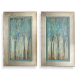 Whispering Wind Framed Art (Set of 2) - Blue / Light Brown by Uttermost - View 1