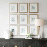 Nature's Script Framed Botanical Prints (Set of 9) Gold / Green / White - Gold / White by Uttermost - View 2