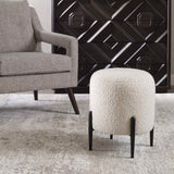 Arles Shearling Ottoman - White / Black by Uttermost - View 3