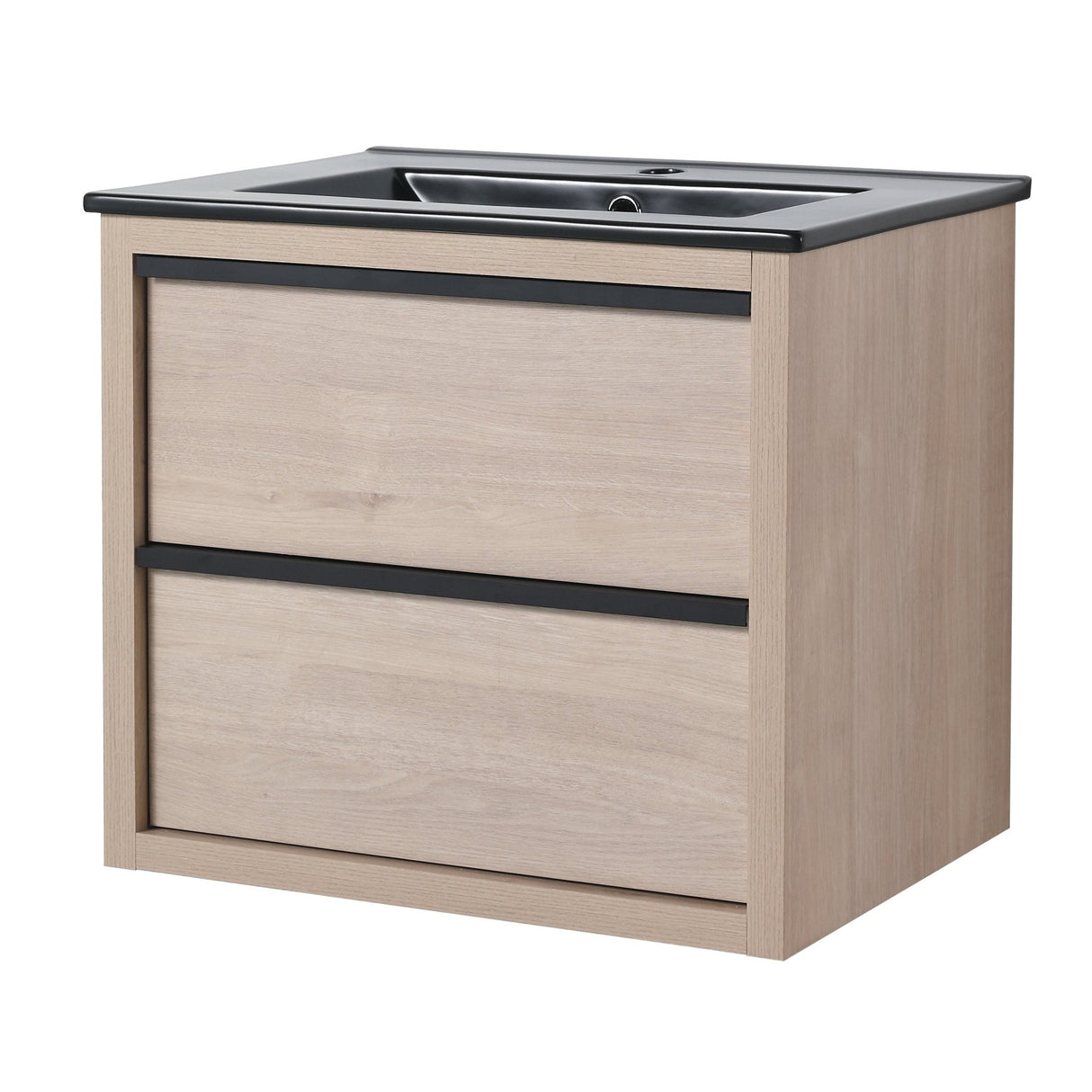 24" Bathroom Vanity, With Black Ceramic Sink And 2 Soft Close Drawers(BVA02524PLO - G - BL9060BK)W1286S00035 - W999S00079 - image - 7