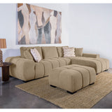 Plather Camel Upholstered Sectional Chaise Sofa