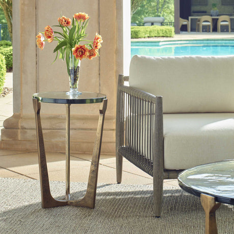Bohdi Outdoor Accent Table Brass / Black - Gold / Black by Uttermost - View 2