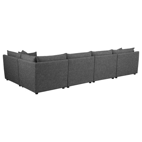 Tomasina Black 5-Piece Modular Sectional Sofa - sold by Home Elegance USA