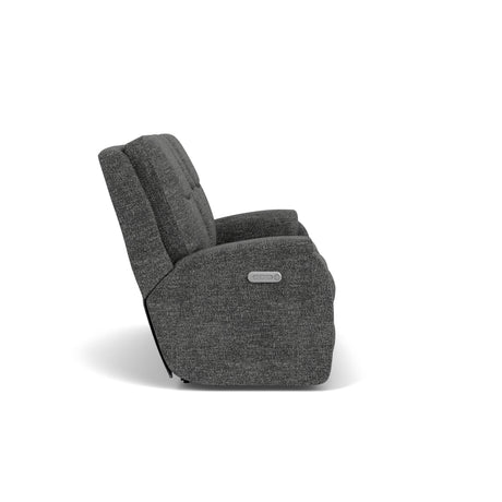 Penn Transitional Fabric Power Reclining Loveseat With Console & Power Headrests & Lumbar | Flexsteel