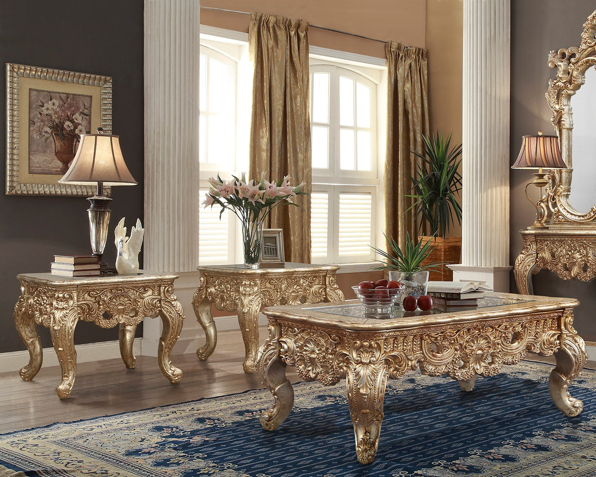 HD-2626 Traditional Living Room Set in Luxury Gold Champagne Color by Homey Design - Home Elegance USA