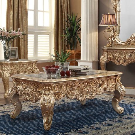 HD-2626 Traditional Living Room Set in Luxury Gold Champagne Color by Homey Design - Home Elegance USA