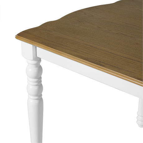 7-Piece Dining Table Set, 60inch to 78inch Extendable Wood Dining Table with Removable Leaf, Kitchen Table Set with 6 Upholstered Side Chair, Dining Table Set for 6 - sold by Home Elegance USA