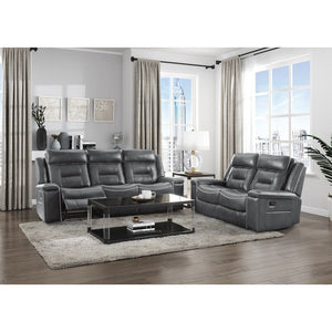 Darwan 2 Piece Double Lay Flat Reclining Sofa Set In Dark Grey 9999Dg - 3 - 2 | Homelegance - 9999DG - 3 - 2 - Home Elegance USA - 1